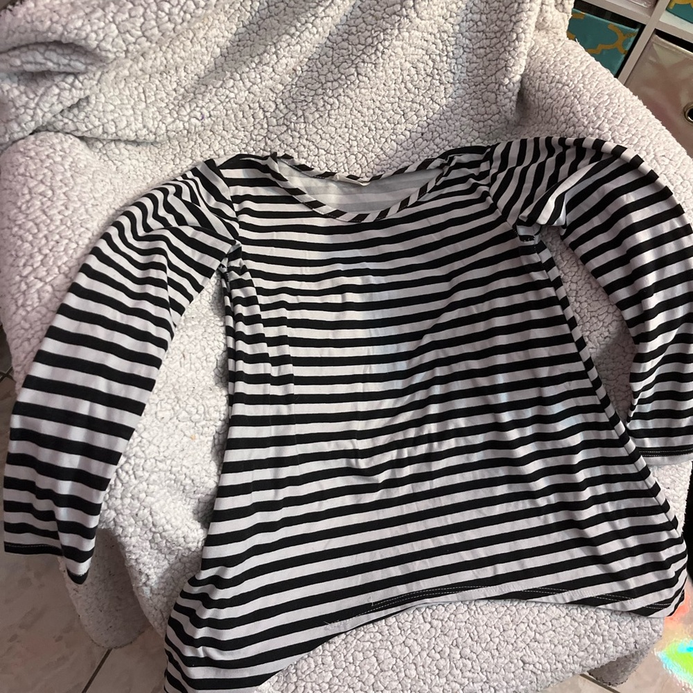 Girl striped shirt, size small, cute and soft.